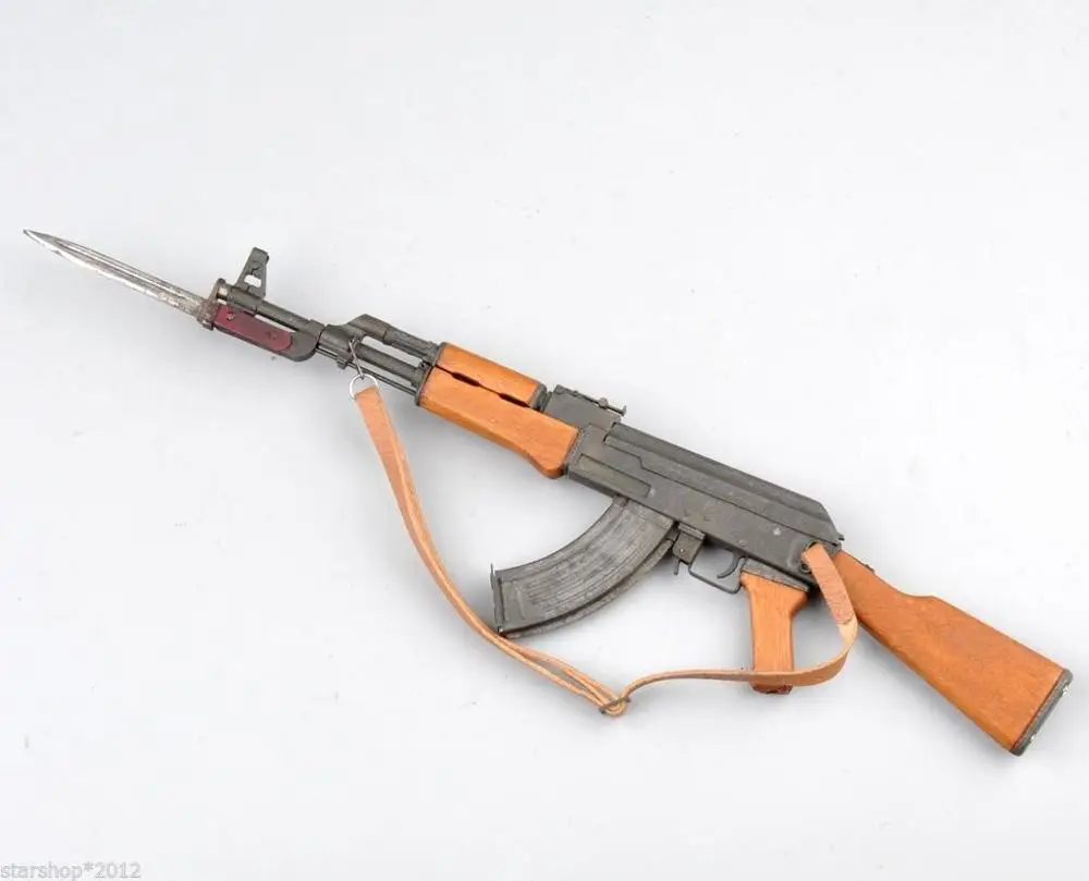 1/6 масштабная модель оружейные игрушки Металл AK47 модельный комплект с байонетом для 12 дюймов Военная фигурка солдат игрушки запчасти аксессуары - Цвет: gun only