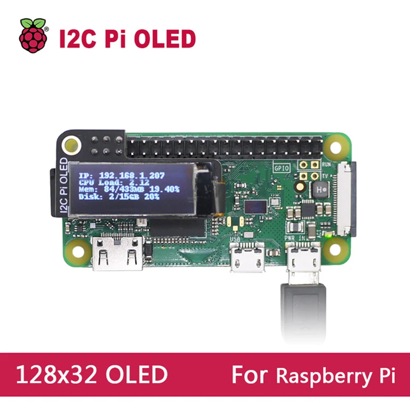 

Mini 0.9 inch OLED Display 128x32 resolution For Raspberry Pi 2 3 B Zero