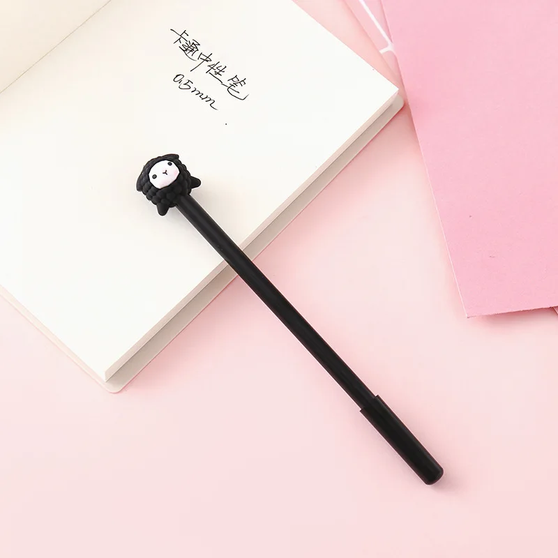 Мультяшная овечья гелевая ручка Милая 0,5 мм черная чернильная ручка сувенир Канцтовары Школьные принадлежности - Цвет: 2