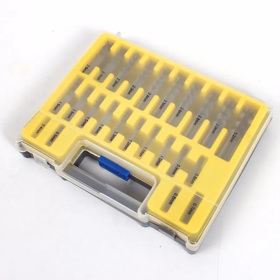 

HILDA 0.4-3.2mm Mini Drill Bit Set HSS Microtech Power Tools Small Precision Twist Drilling Kit with Case Plastic Box