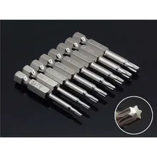 Набор из 8 штук, набор защитных бит, отвертка с защитой от вскрытия, сверло, отвертка с шестигранной головкой, плоская головка 1/", биты для водителя, ручные инструменты