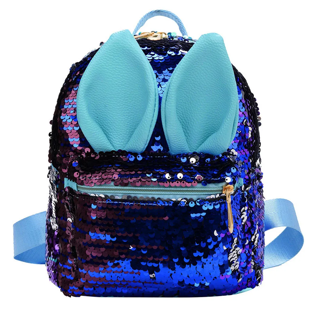 Рюкзак с блестками, милая сумка на плечо для женщин и девушек, дорожная сумка, блестящий мини-рюкзак, Mochila Feminina Escolar#3 - Цвет: Blue