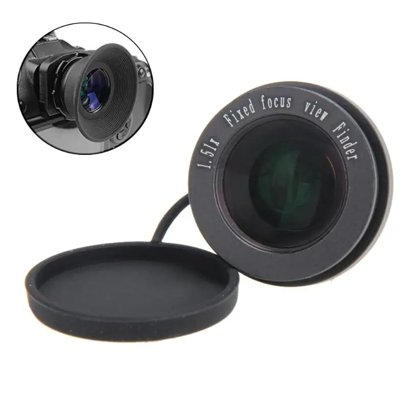 Black Professional 1.51x Fixed Focus Viewfinder Eyepiece Magnifier View Finder Eyecup For All