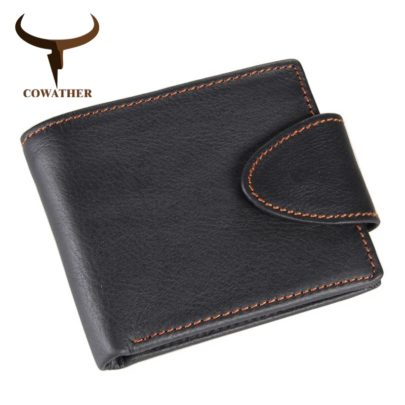 COWATHER top cow genuine Leather men wallets high quality good wallet