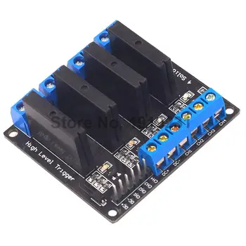 

5V 12V 24V 3-24V 4 Channel Solid State Relay Module High Level Trigger DC-AC/DC-DC 250V 2A Output with Resistive Fuse