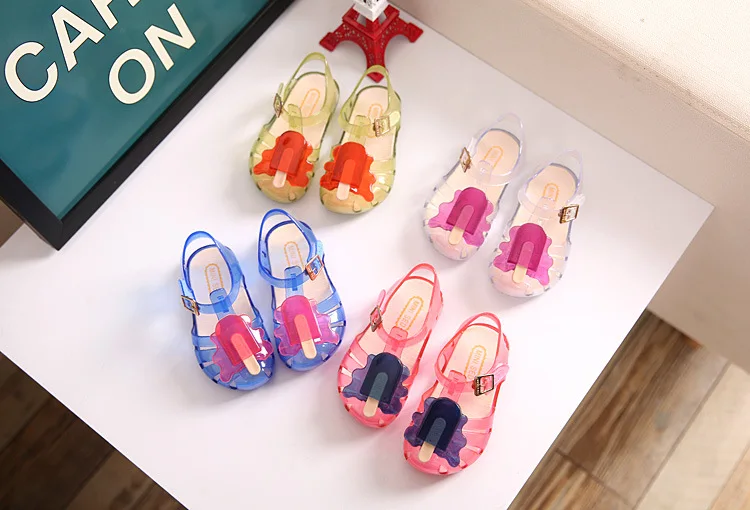 Детские Мини сандалии модные новые палочки с девочками прозрачная обувь Детские ПВХ сандалии детская пляжная обувь Нескользящая обувь для малышей
