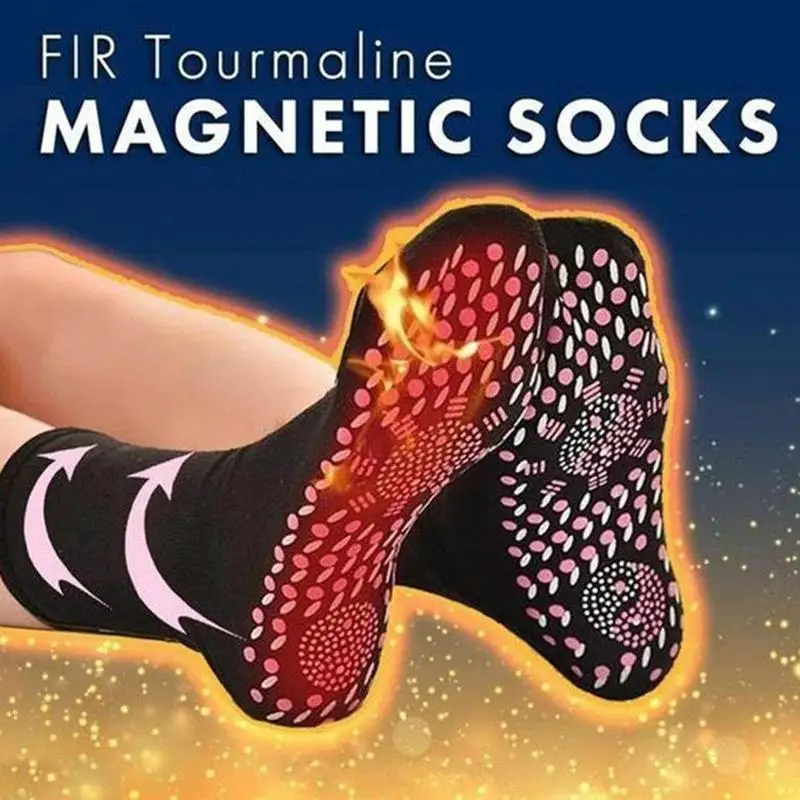 

1 Pair Self-Heating Health Care Socks Tourmaline Magnetic Therapy Comfortable And Breathable Massager Winter Warm Foot Care Sock