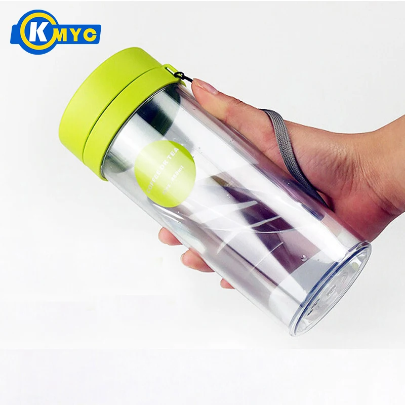KMYC Creative plastic teacup outdoor sports water bottle tea infuser