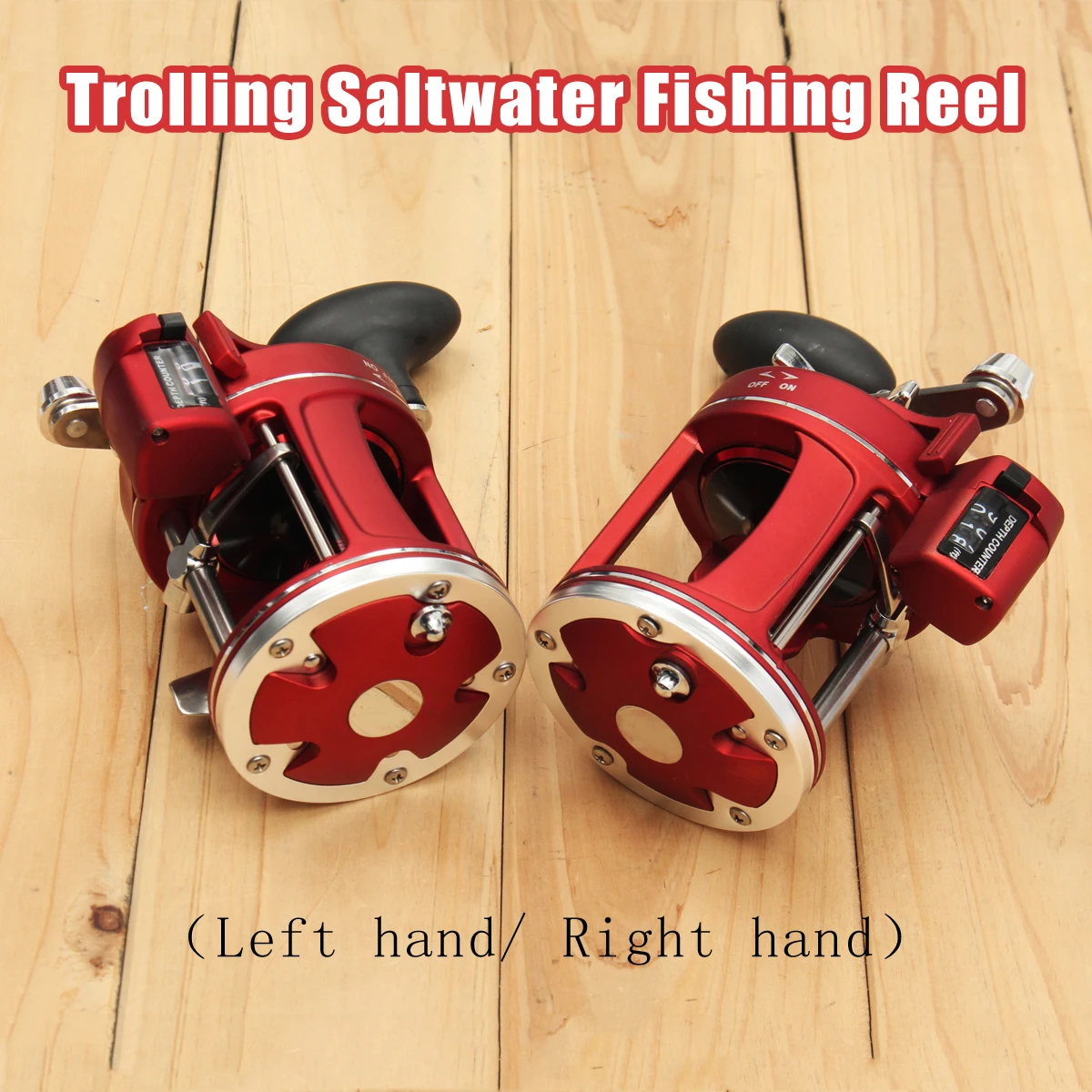 

Trolling Saltwater Fishing Reel 3.8:1 Left Hand/Right Hand Counter Metal 12BB 33lbs Baitcast Fishing Lures
