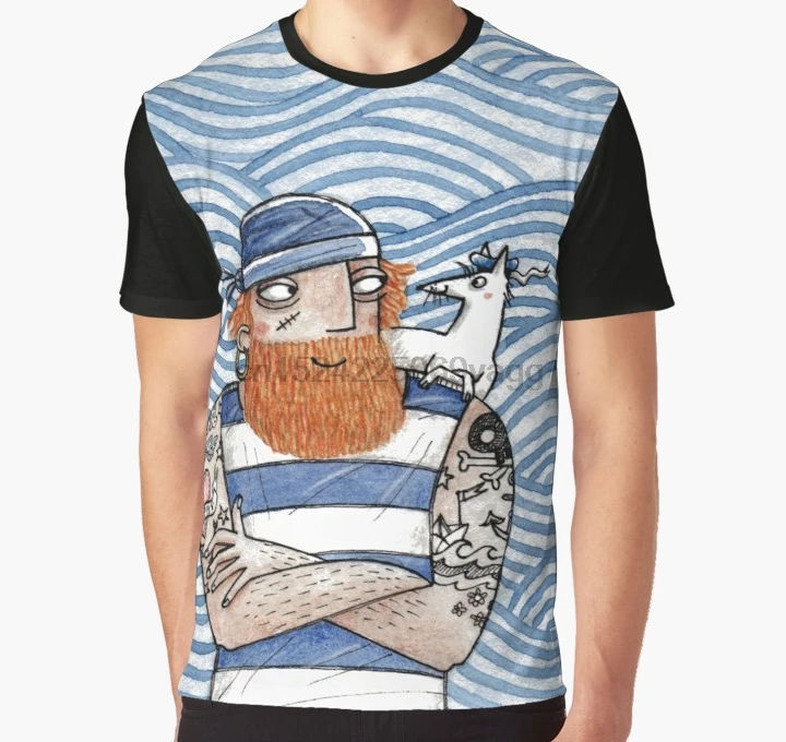 

All Over Print 3D Men Funny tshirt Women t shirt Seemann mit Seehund - Seaman With Seadog Graphic T-Shirt