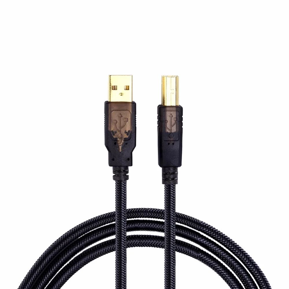 Usb 2.0 كابل الطابعة الماسح ، عالية السرعة مطلية بالذهب النايلون مضفر نوع usb وذكر إلى b ذكر