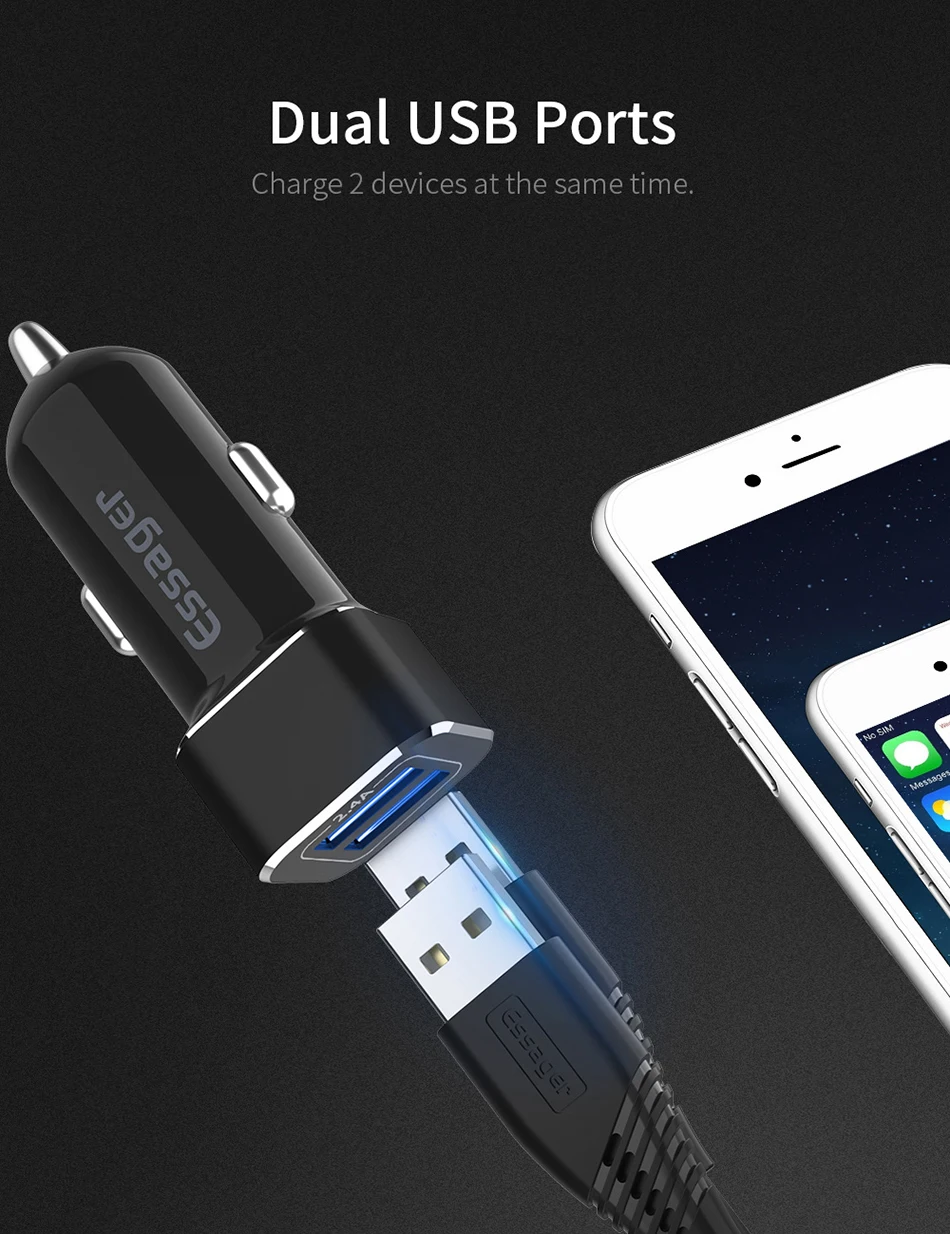 Details Du 2 4a Dual Usb Car Charger For Iphone Xiaomi Mi 9