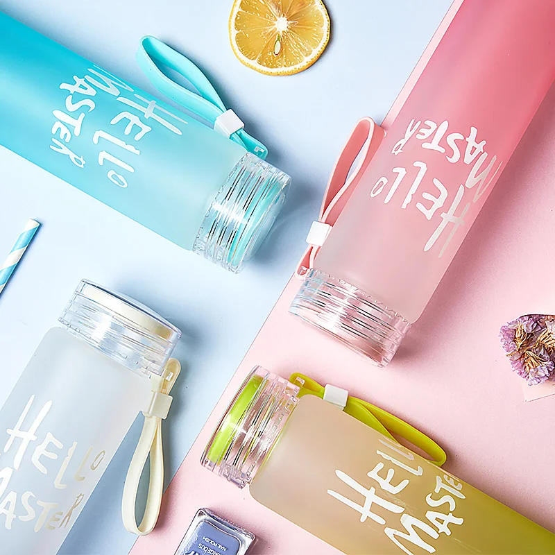 480ml Glass Water Bottle Colorful Outdoor Travel Drinking Bottle with Rope High Borosilicate Glass Sports Bottle Gym Hiking Gifts (5)