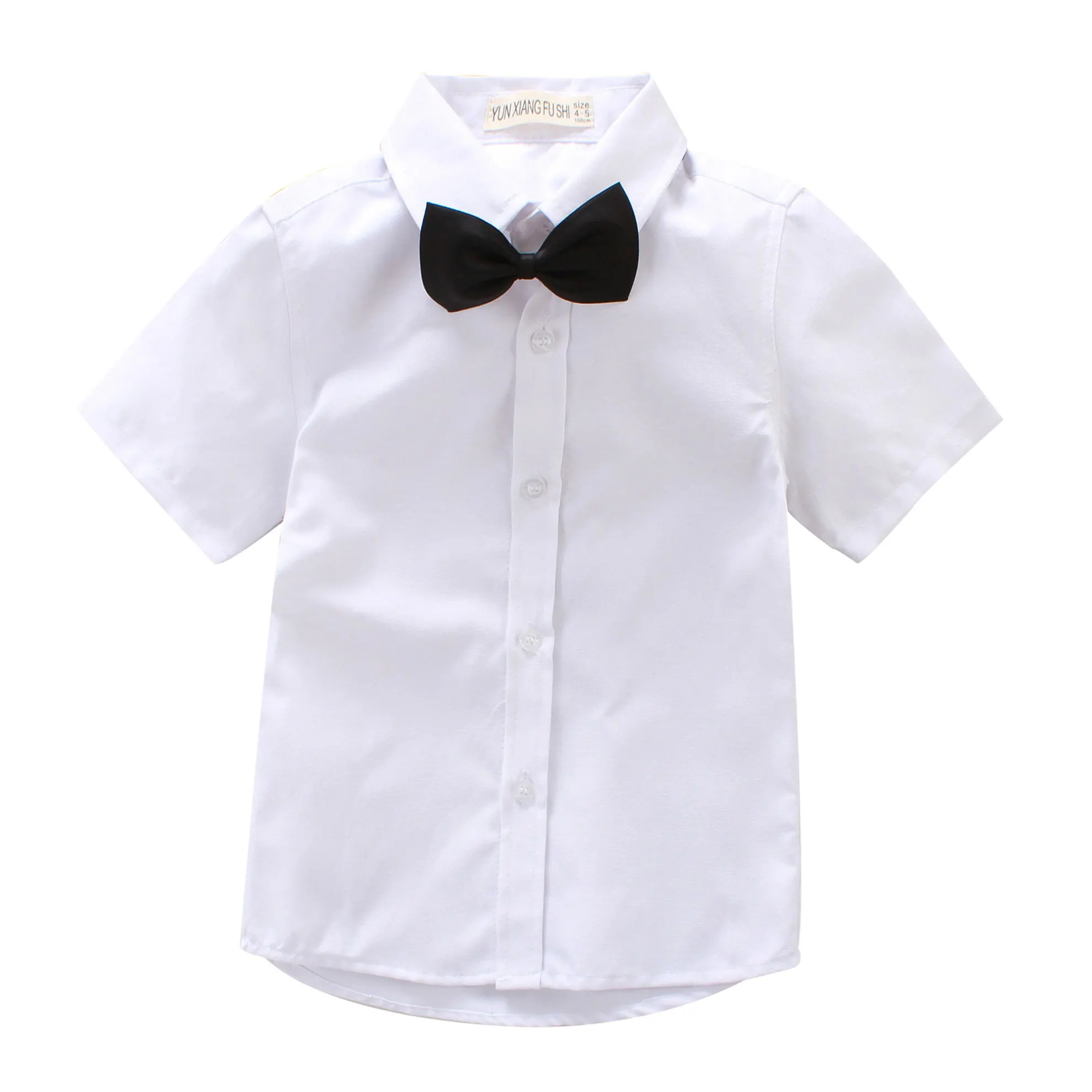 Белая рубашка для маленьких мальчиков; детский синий костюм с короткими рукавами; одежда для малышей; летние блузки для мальчиков; торжественный пуловер