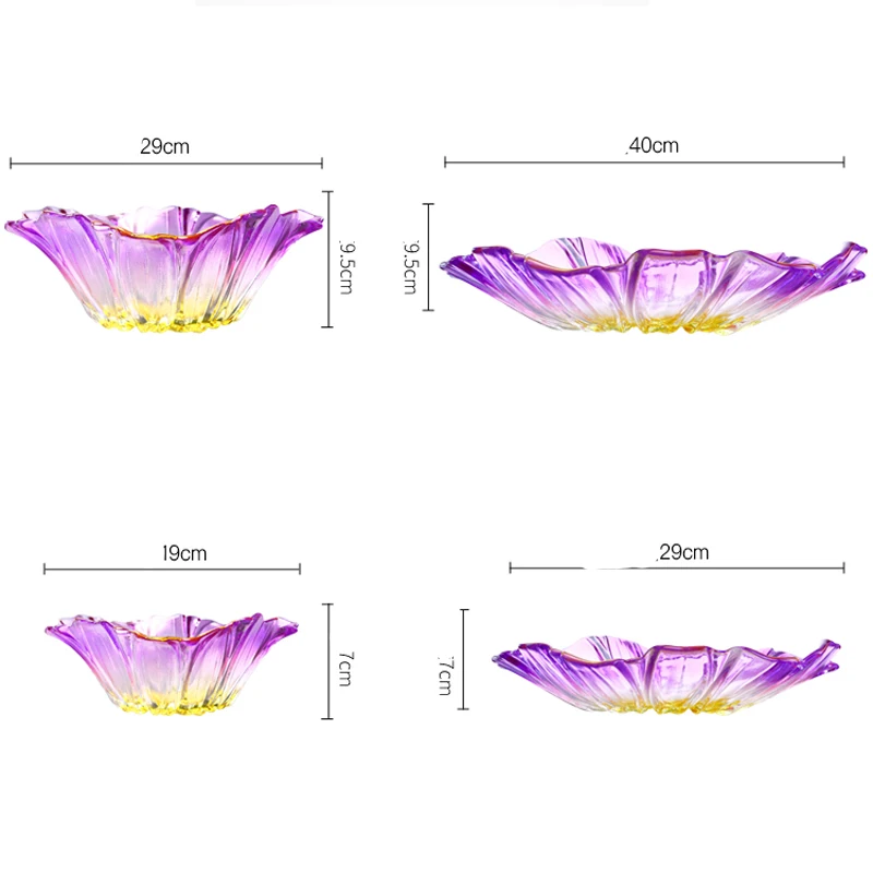 Хрустальные стеклянные сушеные тарелки для фруктов подарочная посуда для дома красивая стильная витражная стеклянная Фруктовая тарелка уникальные украшения для дома форма лоток для хранения