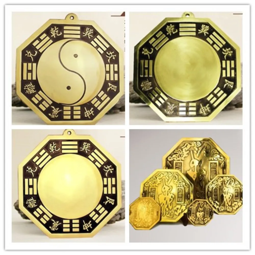 Tai Chi Bagua mirror flat mirror copper feng shui bagua mirror Taiji