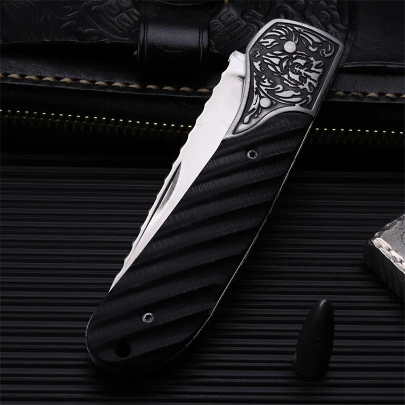 Stenzhorn 2017 New High Quality Outdoor Folding Knife Self-defense Wilderness Survival With Hardness Wild Fruit Black White Lion Stenzhorn 2017 New High Quality Outdoor Folding Knife Self-defense Wilderness Survival With Hardness Wild Fruit Black White Lion