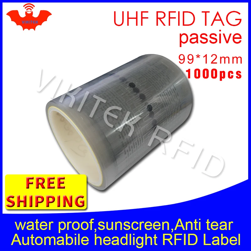 UHF RFID тег наклейка автомобиля Лобовое стекло 915 м 868 м 860-960 МГц 1000 шт. EPC 6C adhensive пассивный RFID наклейка на фары
