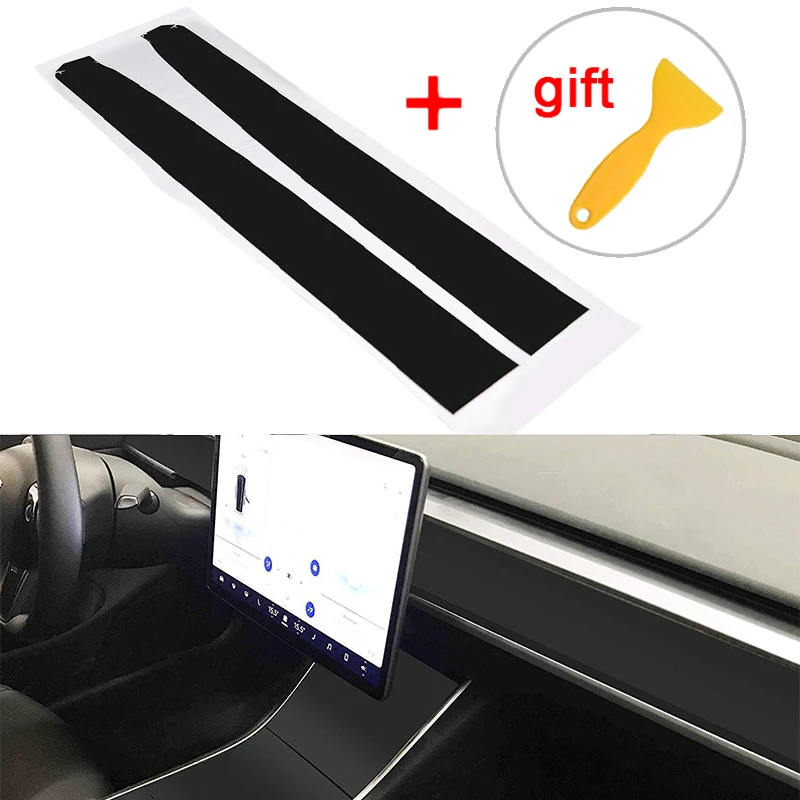 

Parts Car Sticker Kit For Tesla Model 3 Interior Dashboard Wood Wrap Matte Black