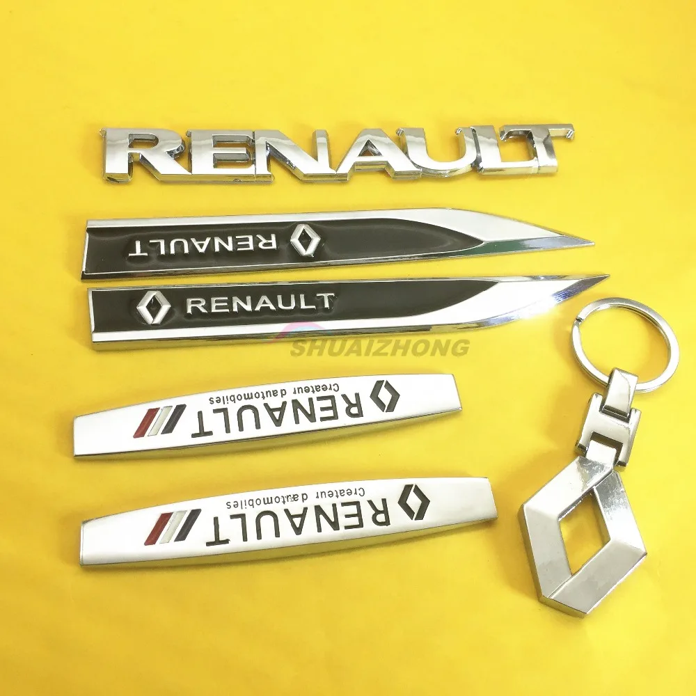 

2pcs High Quality Wheat ears Renault car Side Fender 3D Sticker Badge or rear bumper trunk logo for Megane Laguna Scenic TwinGo