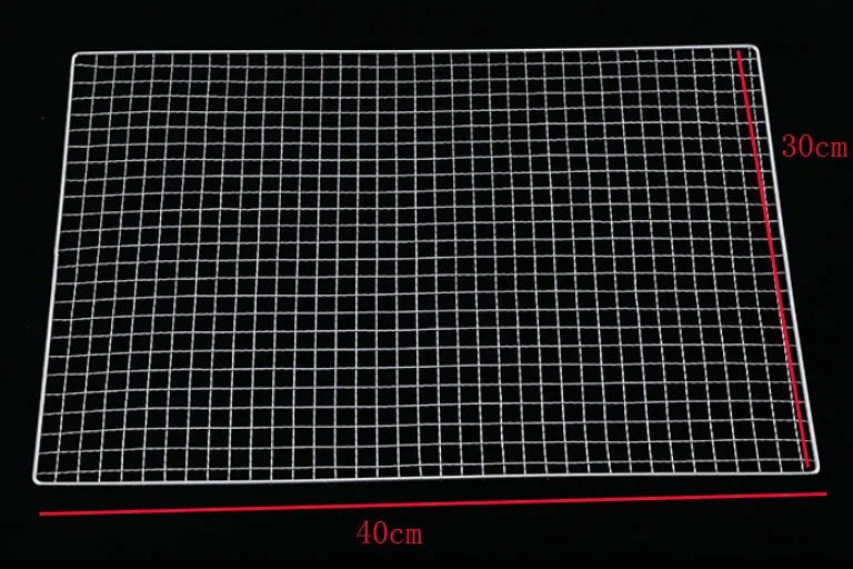 Барбекю parrilla de barbacoa решетка сетка inox мангал инструменты для барбекю Металлические квадраты волнистые отверстия проволочная сетка антипригарная нержавеющая сталь - Цвет: 45 x 30cm