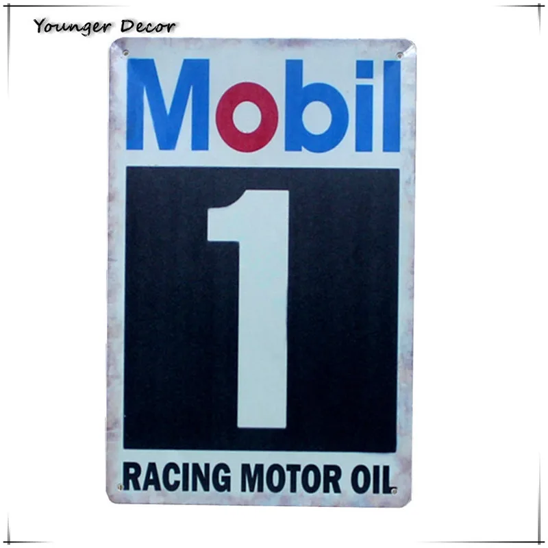 

American Style Classic Mobil 1 Racing Motor Oil Metal Signs Vintage Home Wall Decor Metal Poster Retro Tin Plaque YA157