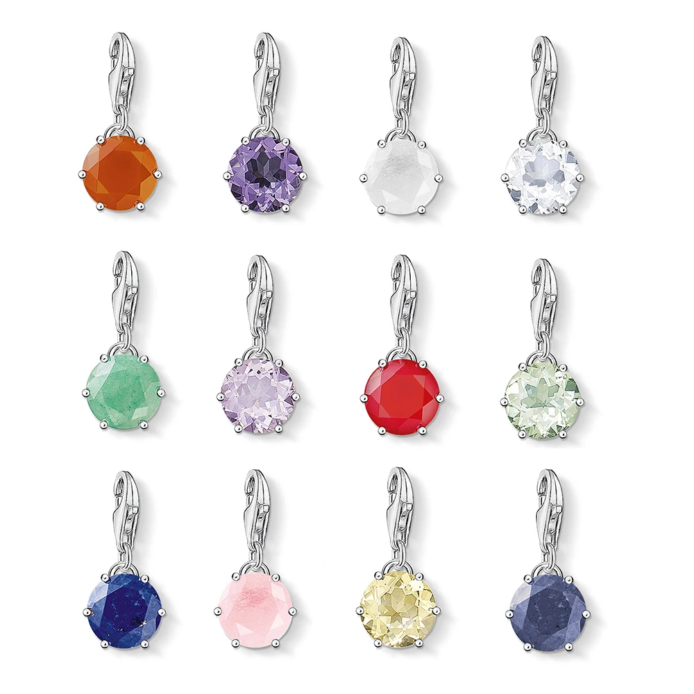 12 Months Crystal Birthstone Charms Dangle Charms With Lobster Clasp