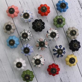1x kitchen cabinet Knobs ceramic drawer cupboard dresser furniture door knob handle porcelain Pumpkin knobs lovely cartoon ceramic children room furniture samll flower dog drawer shoe cabinet dresser door handles knobs kinds knobs