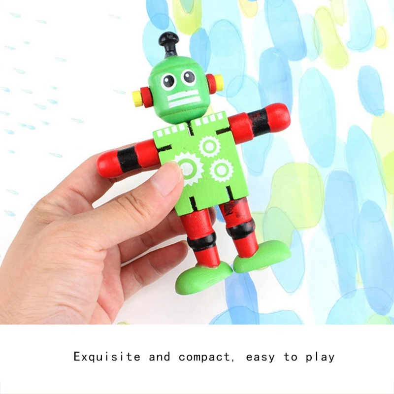 

Novelty Wooden Robot Toy Learning Transformation Colorful Wooden toy for kid Present Joint Moved Deformation Robot Toy