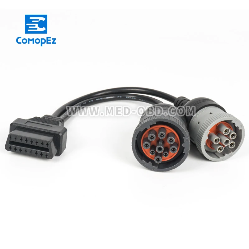 

OBD2 Interface Truck Y Cable OBD2 16pin female to J1708 6pin and J1939 9pin