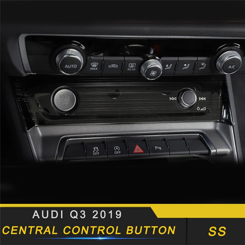 

For Audi Q3 2019 Car Styling Central Control Button Switch Circle Cover Trim Frame Sticker Interior Accessories