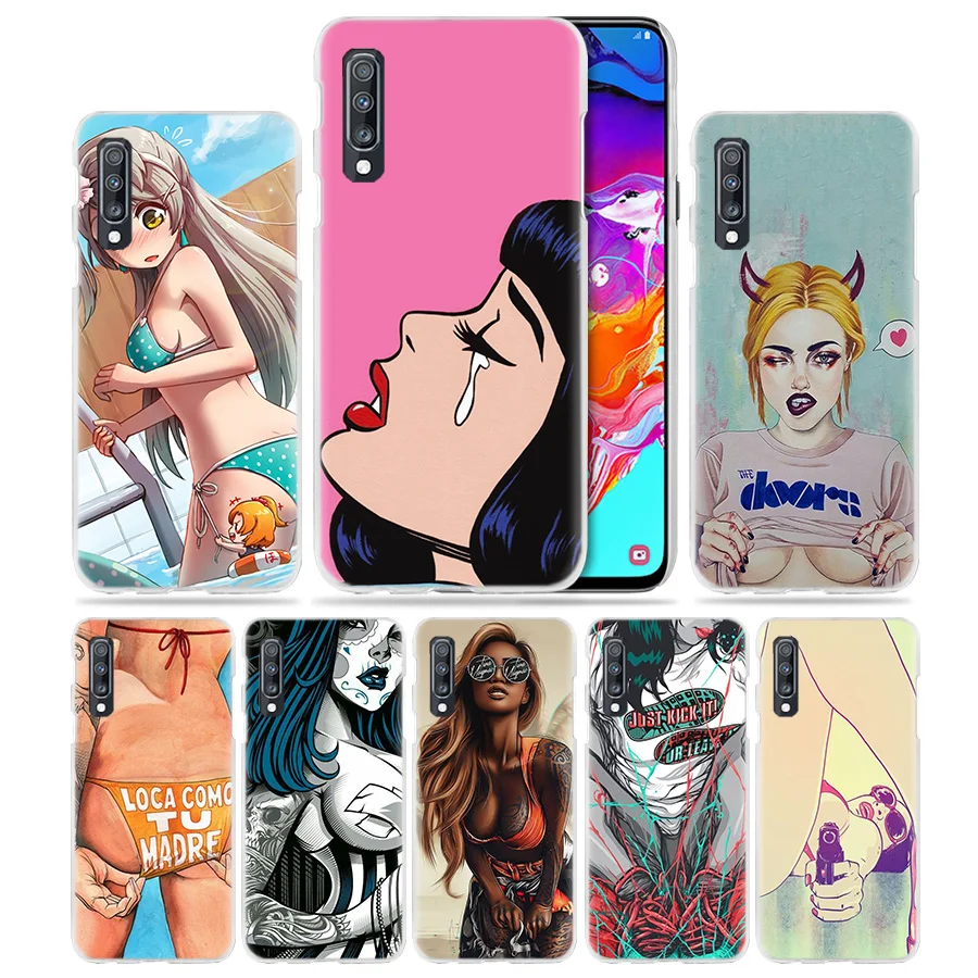 

Sexy Girl Anime Case for Samsung Galaxy A50 A70 A20e A40 A30 A20 A10 A8 A6 Plus A9 A7 2018 Hard Clear PC Phone Coque Cover Cute