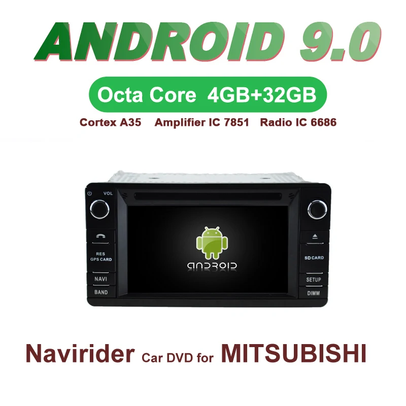

Navirider GPS Android 9.0 bluetooth stereo 4-Core 8-Core car DVD player for MITSUBISHI OUTLANDER XL LANCER ASX 13+ accessories