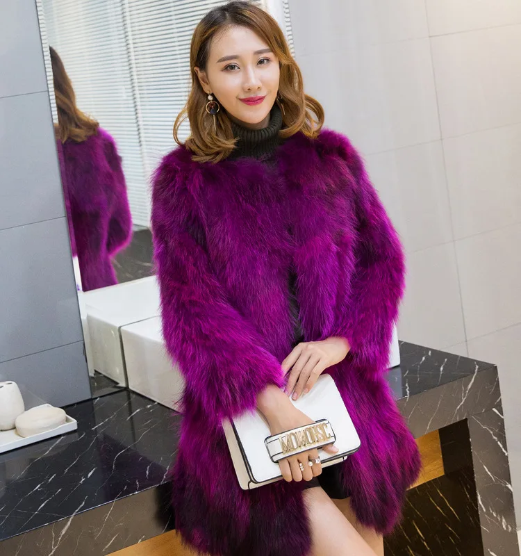 Medium long natural raccoon dog fur coats women real fur jackets plus size S - 7XL 2018 new autumn winter MOVAU0087