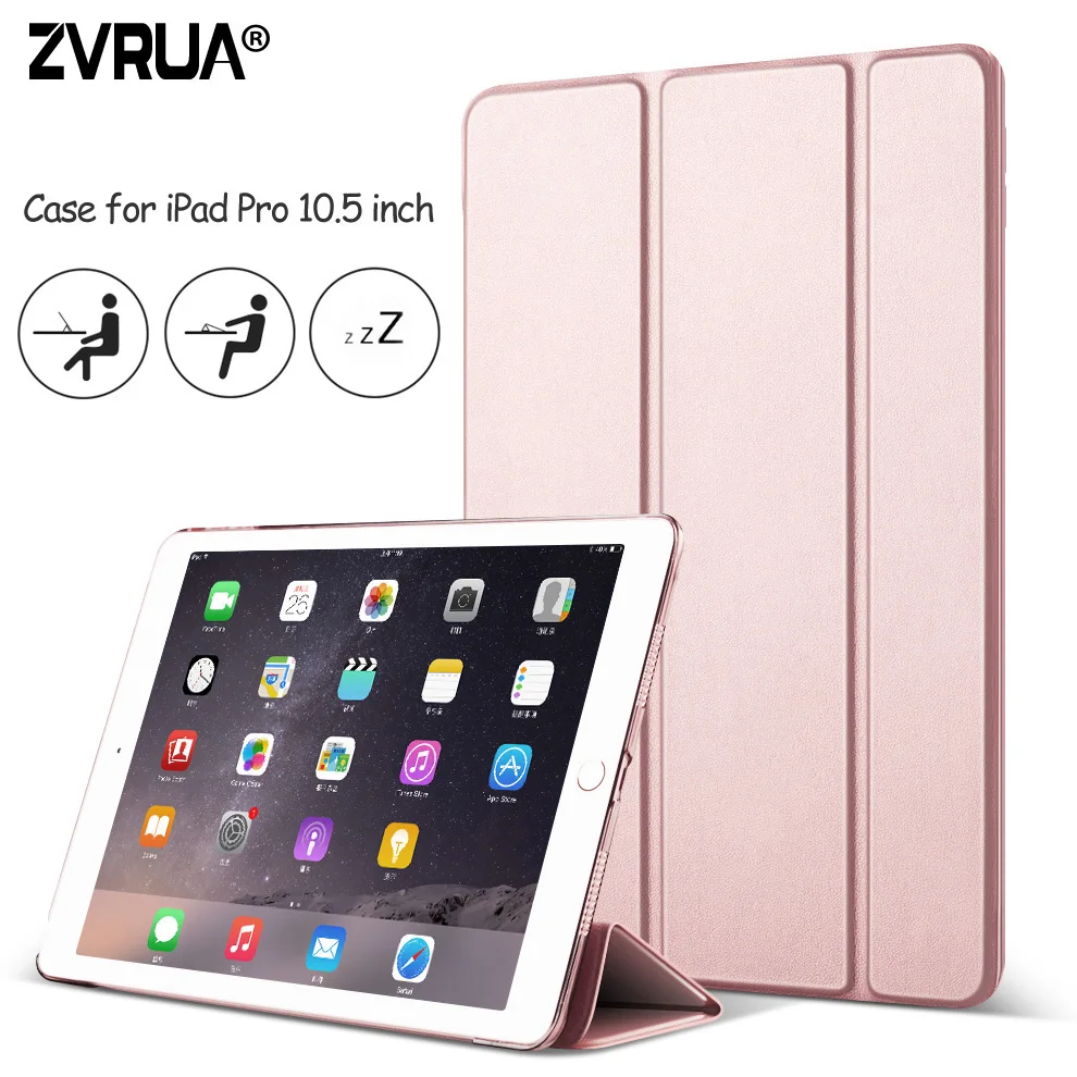 Case for New iPad Pro 10.5 inch 2017, ZVRUA YiPPee Color Ultra Slim PU leather Smart Cover Case Magnet wake up sleep for Pro10.5