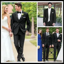 Лацкан с тупым углом; 2 кнопки 3 предмета в комплекте(куртка+ брюки+ vesttie) на заказ свадебные Best Для мужчин мужские костюмы для жениха мода Slim Fit Terno