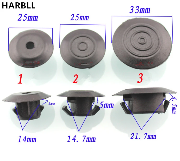 HARBLL Bottom Side Skirts Hole Plugs Plastic Fasteners For RAV4 Carlo ...