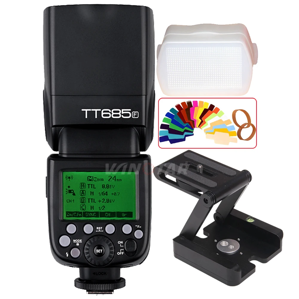 Вспышка Godox TT685F 2 4G i-TTL Speedlite + головка кронштейна штатива Z для фотовспышки |