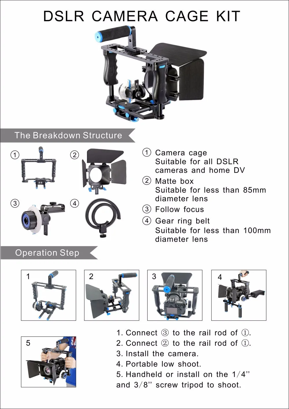 C200 3 IN 1  DSLR RIG KITkit (8)