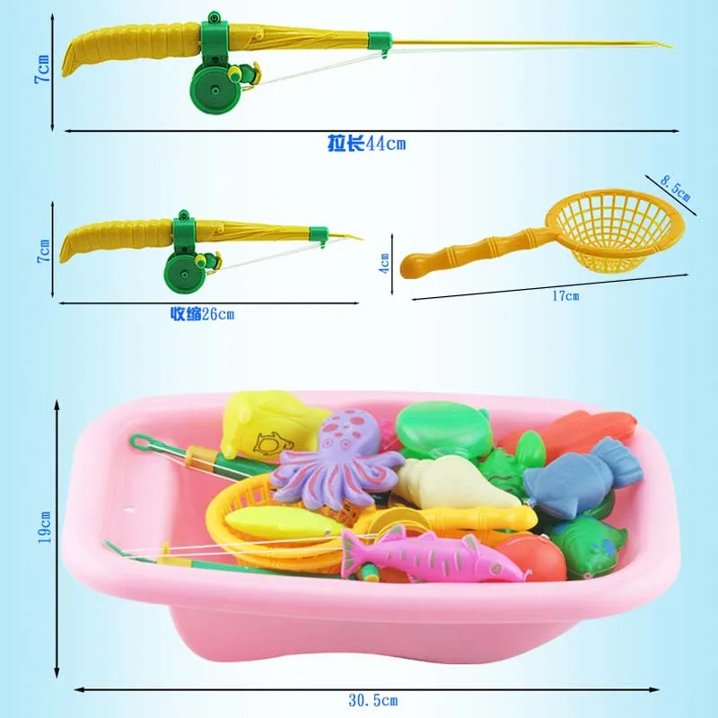 HziriP Лидер продаж 23 шт./компл. Детские магнитные рыболовные игрушки, набор для детей, модель для игры в рыбалку, игрушки для ванной на открытом воздухе, подарки для детей