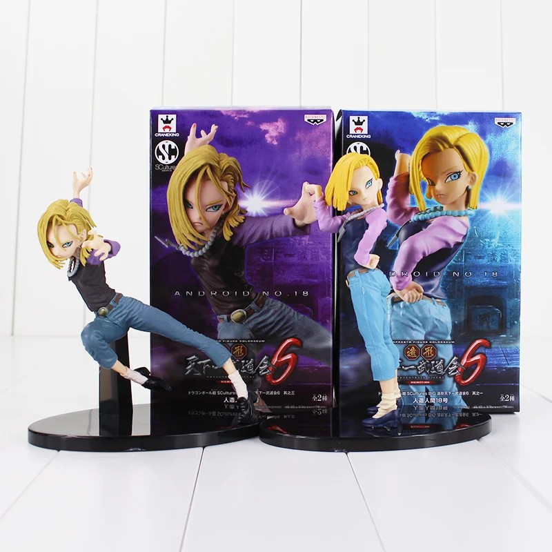 

2Styles Dragon Ball Z Figure Toy Android 18 Robot No. 18 Lazuli Anime DBZ Banpresto Collectible Model Doll