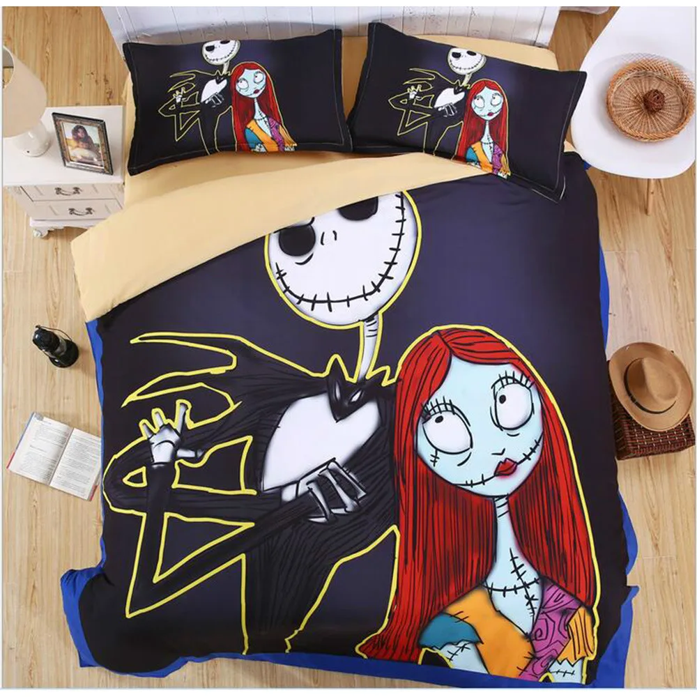 Hot Sale Nightmare Before Christmas Bedding Set Qualified Bedclothes Unique Design No Fading 