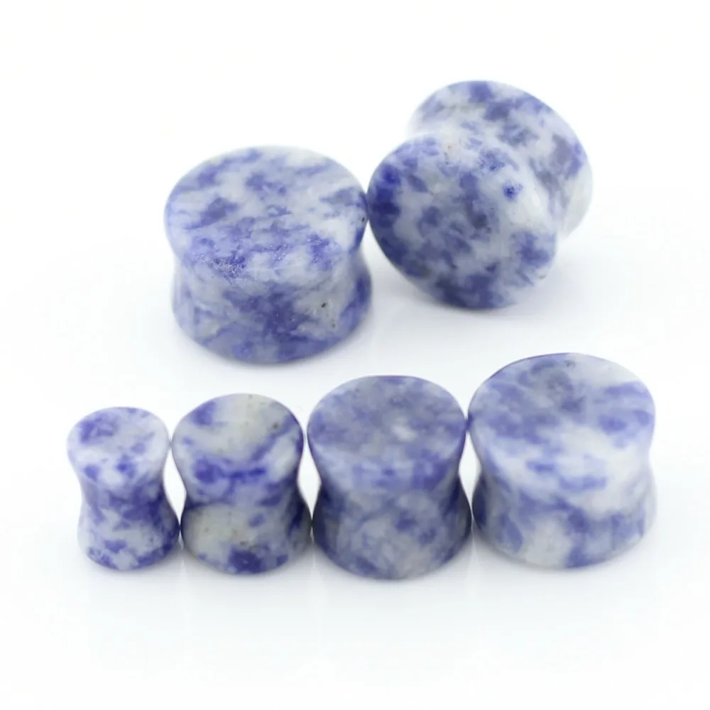 Free Shipping 2 Pcs Natural Stone Ear Plugs Stone Ear Gauges on