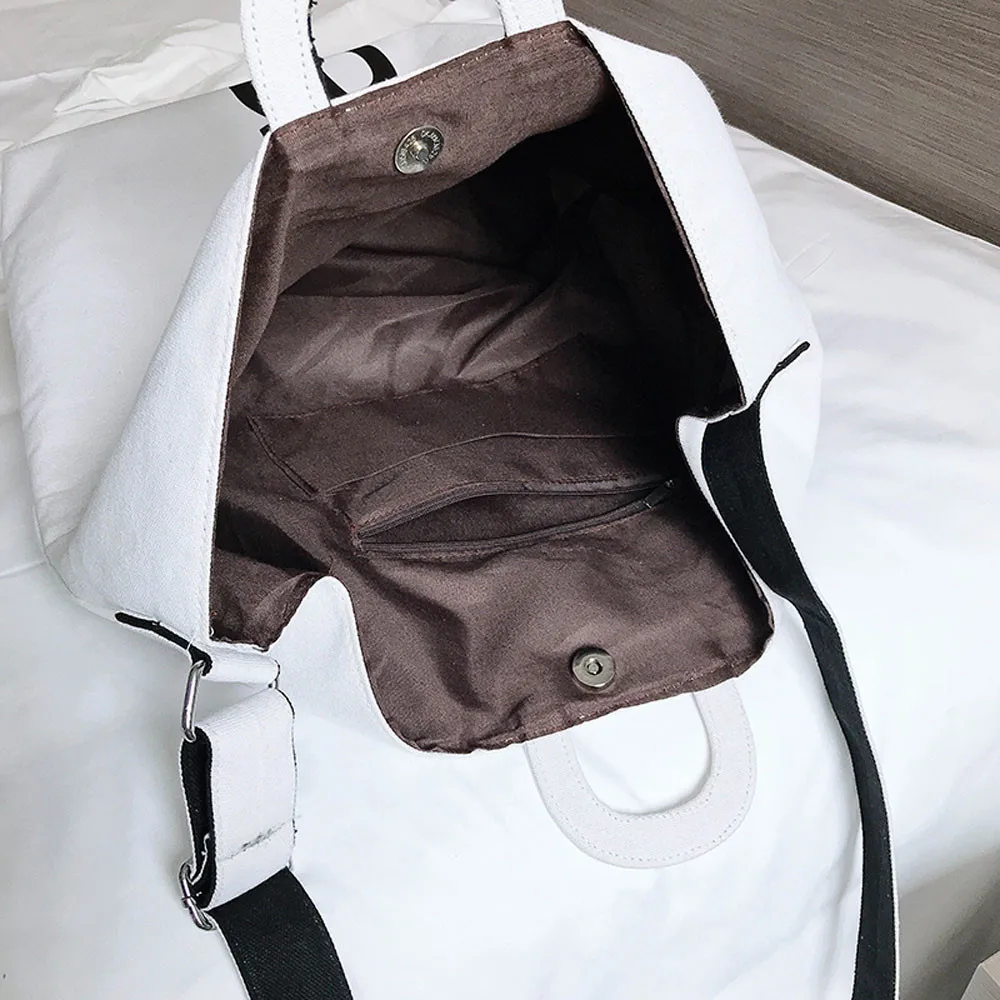 Модная женская холщовая сумка-мессенджер с буквенным принтом, сумка через плечо, ручная сумка, дорожная сумка