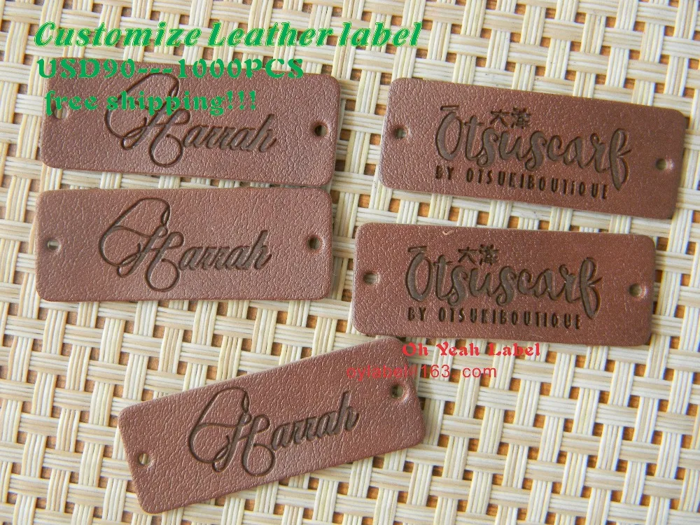 

Custom made high quality leather label / leather patch /pu patch/main label/leather label