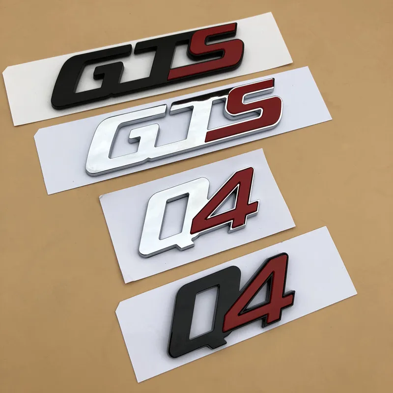 

High quality 3D ABS Chrome Q4 SQ4 GTS Emblem Badge Car sticker Auto Rear Trunk Decals Car Styling For Maserati Ghibli Levante V6