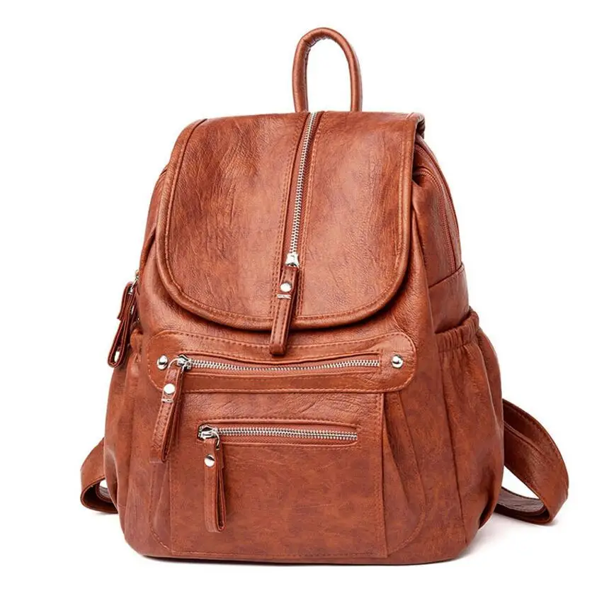 

fashion Ladies Sheepskin Leather Backpack Fashion Women Travel Backpacks Luxury Sac A Dos School Backpacks for Girls Mochilas