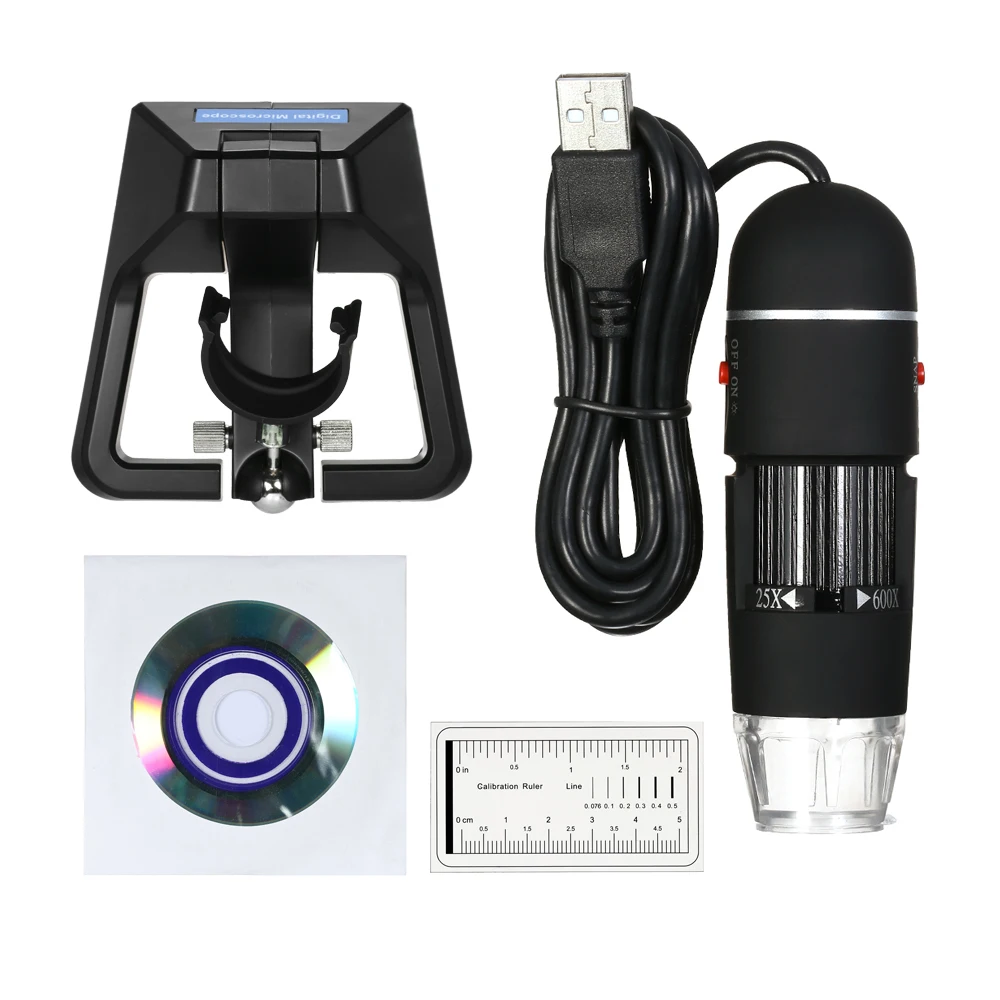 25X-600X USB цифровой микроскоп зум эндоскоп Лупа пайка электронный микроскоп с 8 светодиодный светильник универсальная подставка