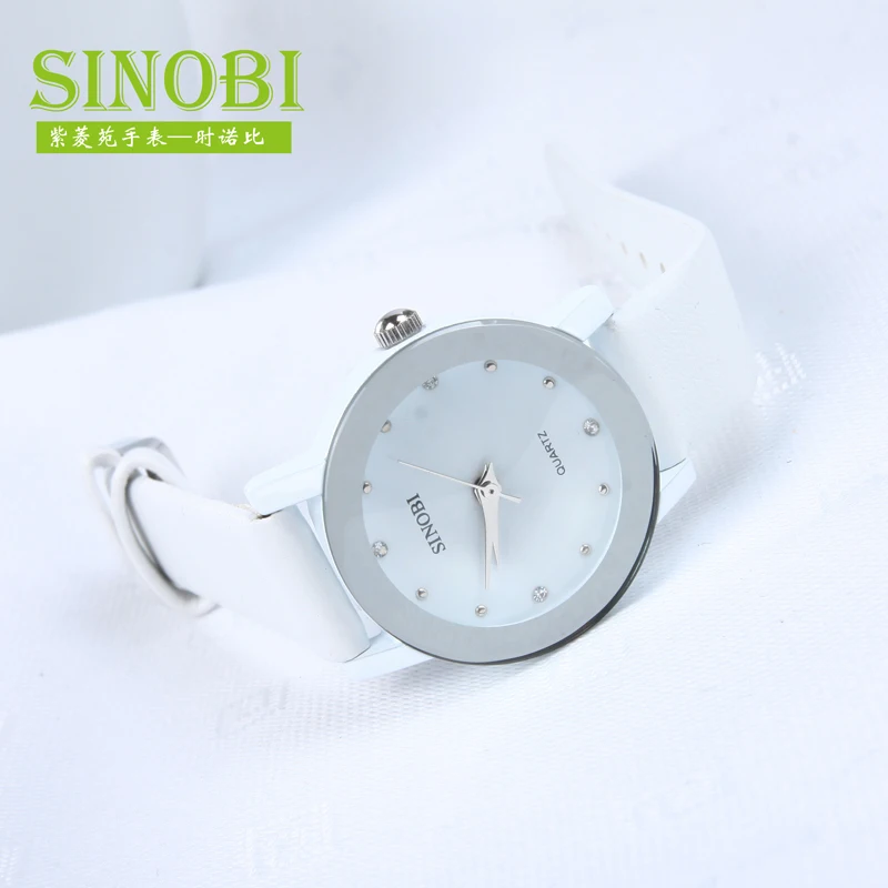 SINOBI модные часы для женщин часы Топ бренд класса люкс кристалл женские часы из натуральной кожи женские часы montre femme