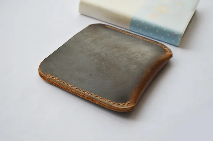 Минималистичный кошелек для кредитных карт ручной работы из натуральной кожи, органайзер для карт, винтажный дизайнерский держатель для карт, мужской кошелек